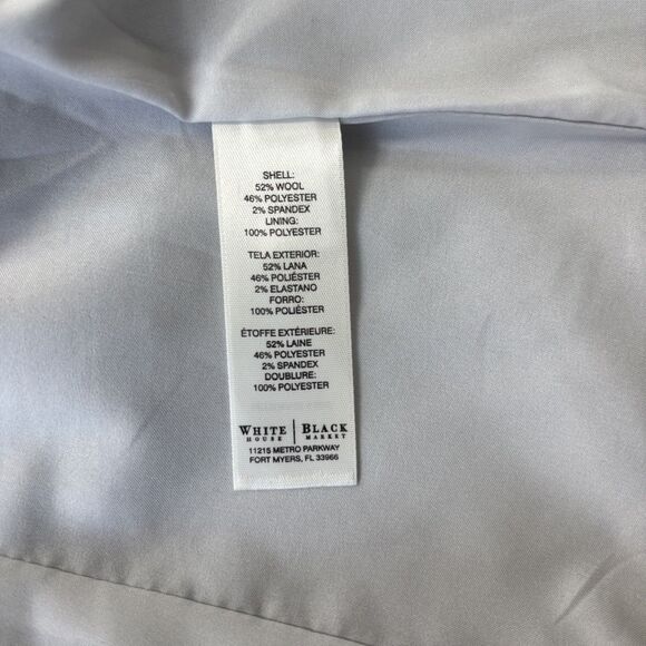 White House Black Market Womens Gray Colorblock Wool Blend Blazer Size 10 Office - Picture 12 of 16